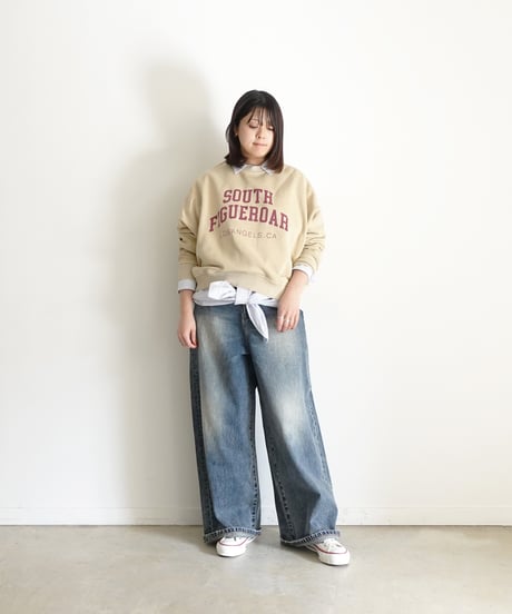 i c h i  230430  DENIM Wide Pants / A : LIGHT・2 size