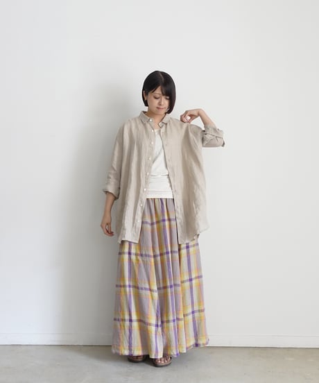 【 ONLINE LIMITED 】Antiquités 1000631 Linen Vacances Over Shirt / 2 COLORS