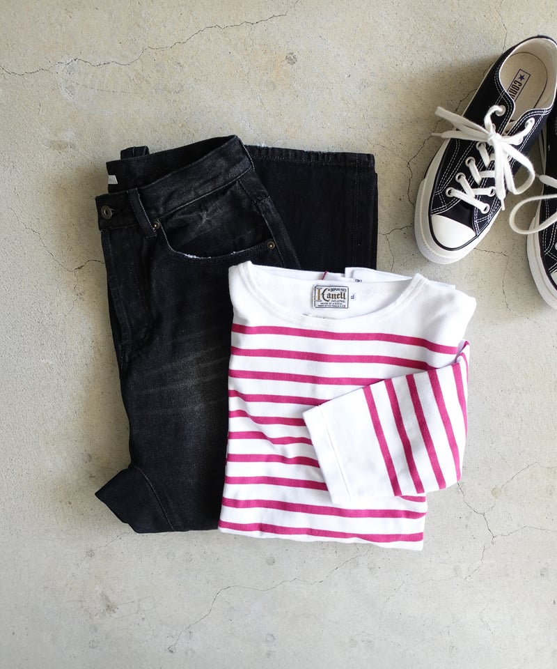 i c h i 241230 Denim Sarrouel Pants / D : BLAC