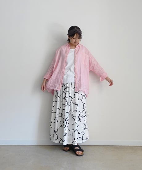 i c h i 251209 Relax Linen Shirt / 5 COLORS : WHITE・YELLOW・PINK