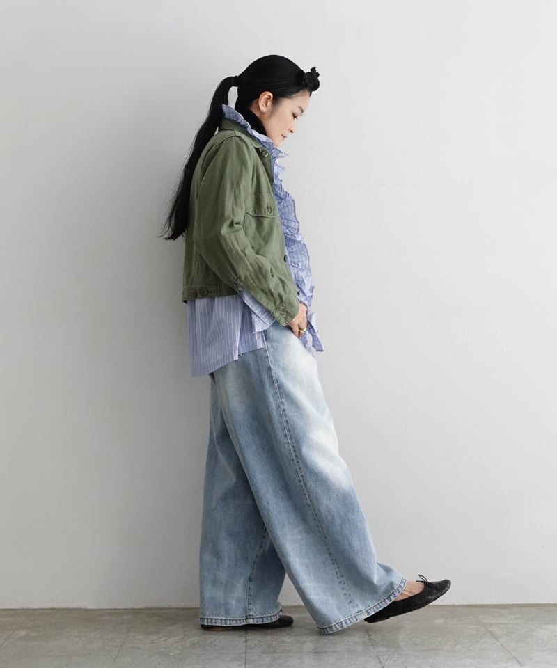 i c h i 230430 DENIM Wide Pants / C : SAXE BL i c h i 230430 DENIM Wide Pants / C : SAXE BL