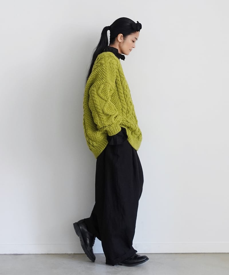 ヴィンテージ　ペルー羊毛タペストリー ichiAntiquités 900358 PERU Hand Knit Cable Pull