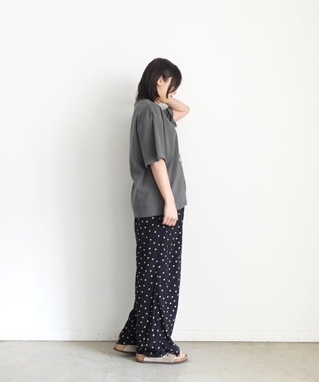 i c h i  251055  "Libre Comme l'Air" Flower Bloom Pigment Over T Shirt / 2 COLORS