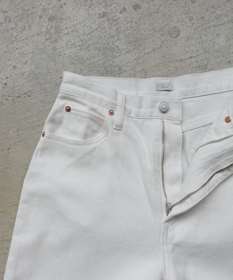 i c h i 231012 DENIM 5 Pocket Pants / C : WHI
