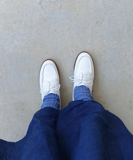 LOITER L019 Linen Color Rib Socks / 4 COLORS : GREEN・BLUE・GRAY・CHOCOLATE