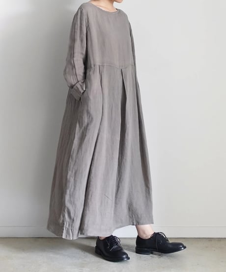 【 LIMITED COLLECTION 】Antiquités noir 800413  Vintage Dye French Linen Dress / 3 COLORS