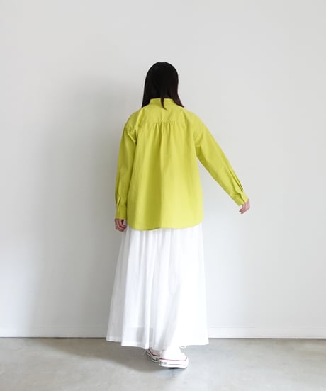 i c h i 250607 Pin Tuck Cotton Shirt / 3 COLORS