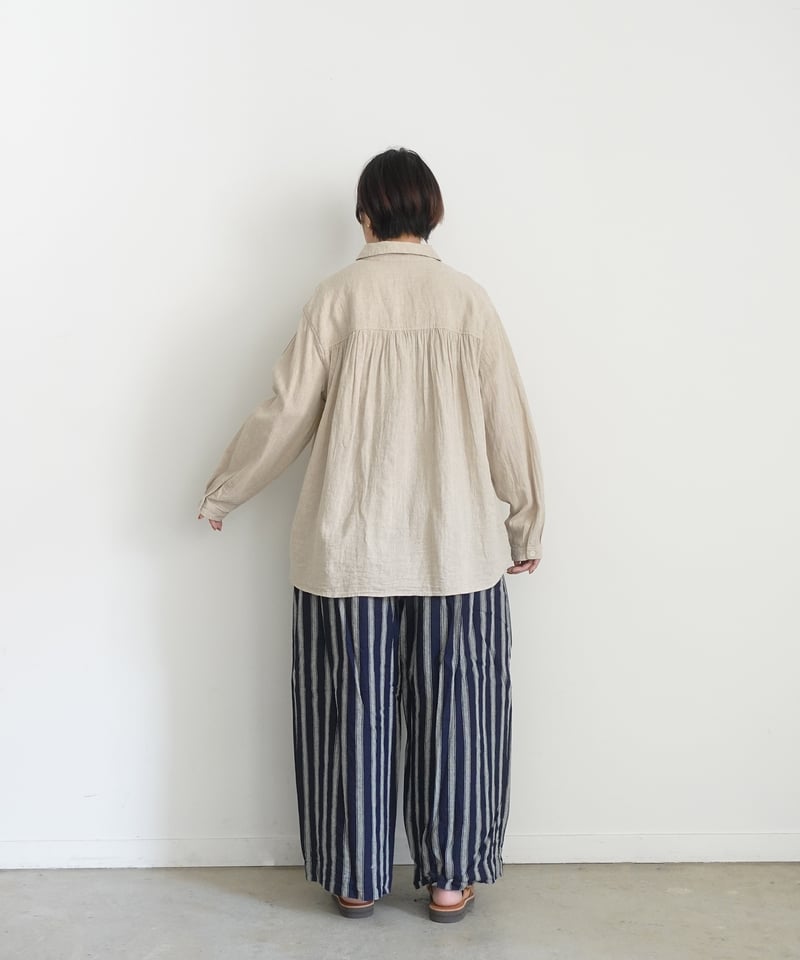 シャトルAntiquités noir Linen Gather Skir CATEGORY Skirt | i c h i