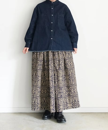 i c h i  250712  Corduroy Flower Skirt / 2 COLORS