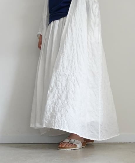 i c h i 251107 Shirring Cloth Long Cardigan / A : WHITE