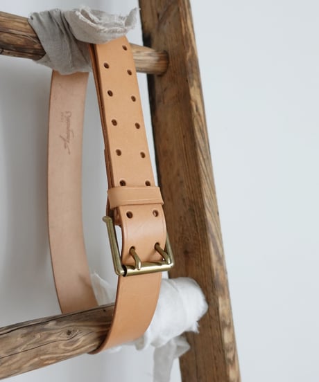 【 ONLINE LIMITED 】ichiAntiquités 500000 Leather Belt / E : NATURAL