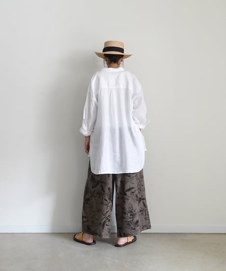 ichiAntiquités 1101125 Rayon Linen Botanical Print Relax Pants / 2 COLORS