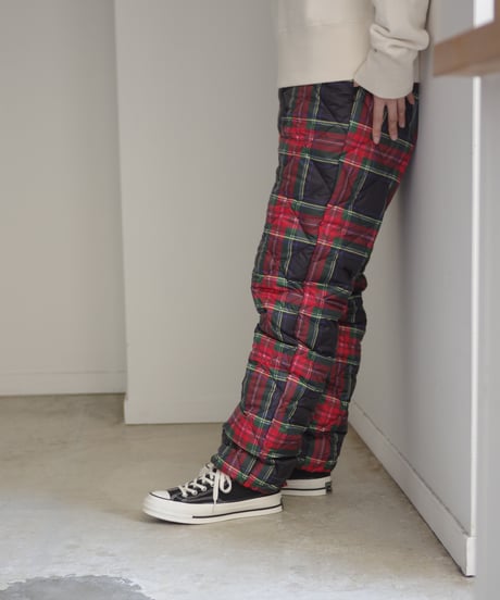 【 LIMITED COLLAB 】ichiAntiquités×TAION 1100366 Down Pants / BLACK TARTAN
