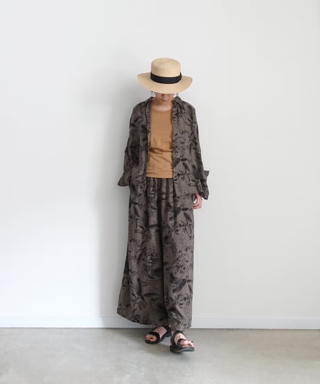 ichiAntiquités 1101123 Rayon Linen Botanical Print Shirt / 2 COLORS