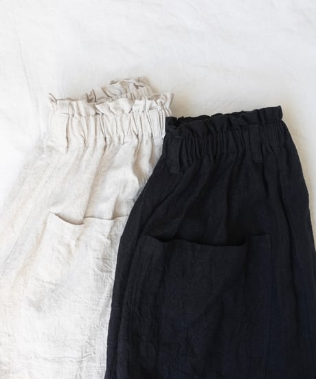 ichiAntiquités 801134  Vintage Linen Relax Pants / C : BLACK