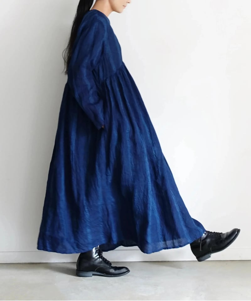 ichiAntiquités 1000318 INDIGO Linen Dobby Strip