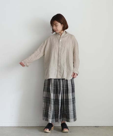 【 ONLINE LIMITED 】Antiquités 1000631 Linen Vacances Over Shirt / 2 COLORS