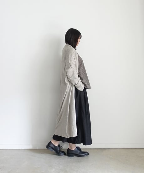 【 LIMITED COLLECTION 】Antiquités noir  801209 Linen Long Robe Cardigan / A : NATURAL