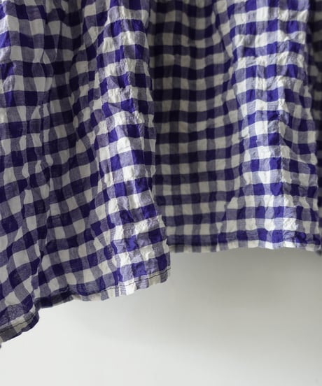 i c h i  251106 Shirring Cloth Cardigan / C : WHITE × BLUE