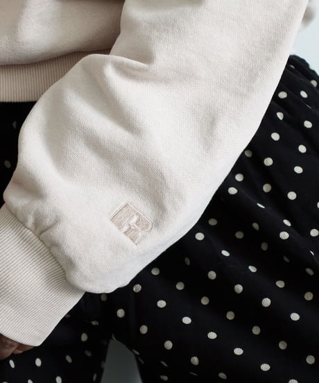 【 LIMITED COLLAB 】i c h i × RUSSELL ATHLETIC 230563 Vintage Wash Pigment Sweat /  IVORY・PINK