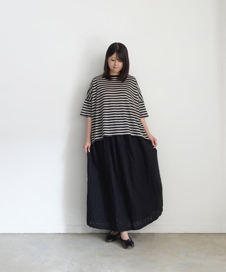 ichiAntiquités 1101110 Linen Cotton Gingham Check Skirt / 3 COLORS