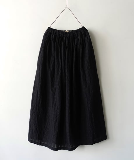 ichiAntiquités 1101110 Linen Cotton Gingham Check Skirt / 3 COLORS