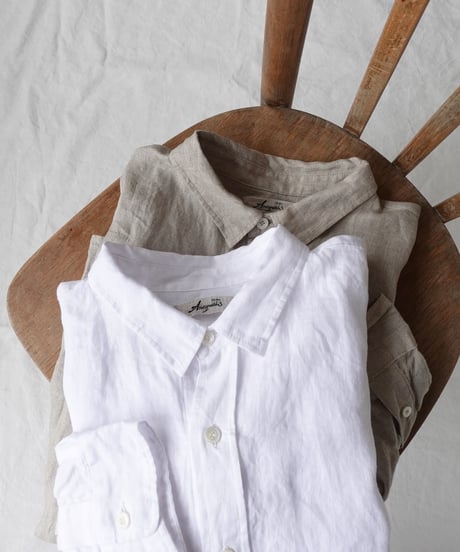 【 ONLINE LIMITED 】Antiquités 1000631 Linen Vacances Over Shirt / 2 COLORS