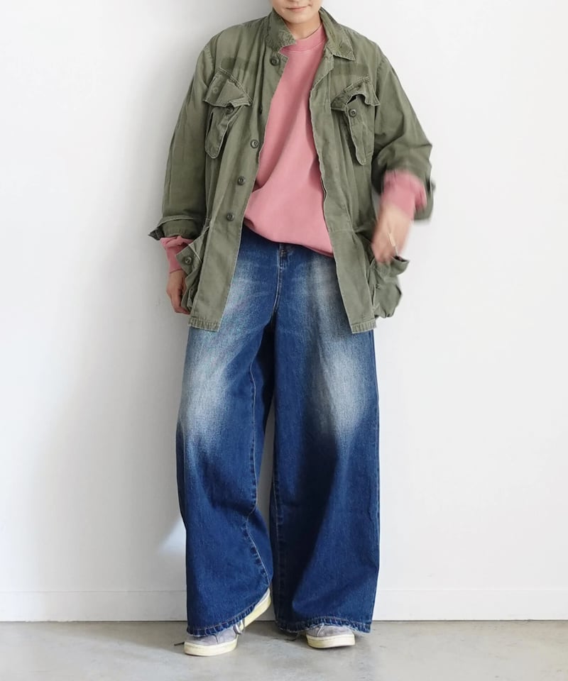 i c h i 230430 DENIM Wide Pants / B : DARK・2