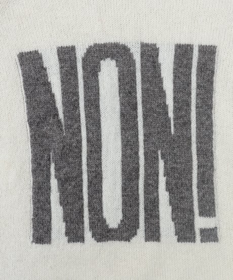 i c h i  250467・250468  Shetland Wool Knit Pullover / GRAY “OUI!”・ IVORY “NON!”