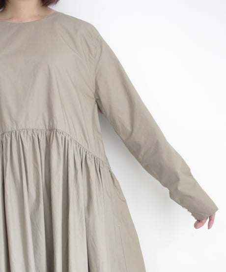 ichiAntiquités 1100316 Cotton Typewriter Gather Dress / 2 COLORS