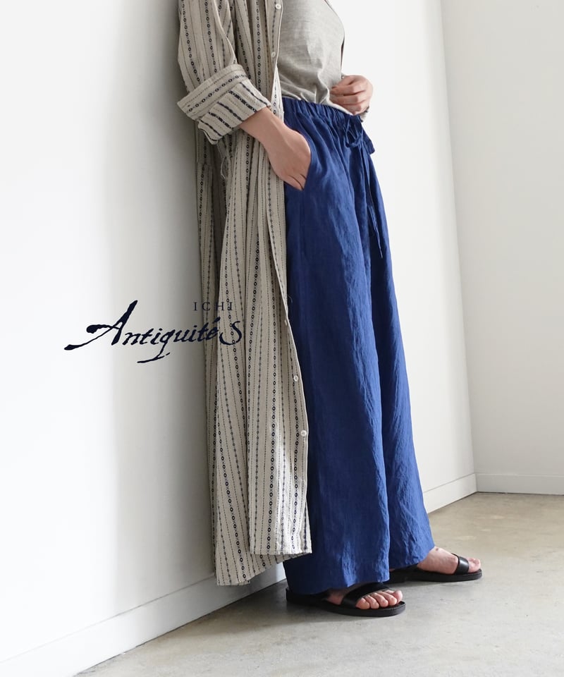 ichiAntiquités 1001117 INDIGO Linen Relax Pant