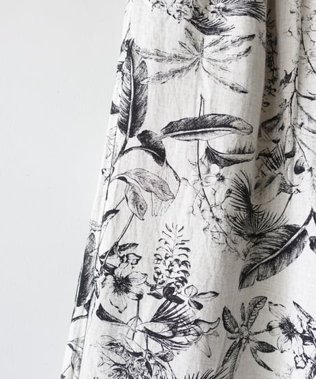ichiAntiquités 1101125 Rayon Linen Botanical Print Relax Pants / 2 COLORS