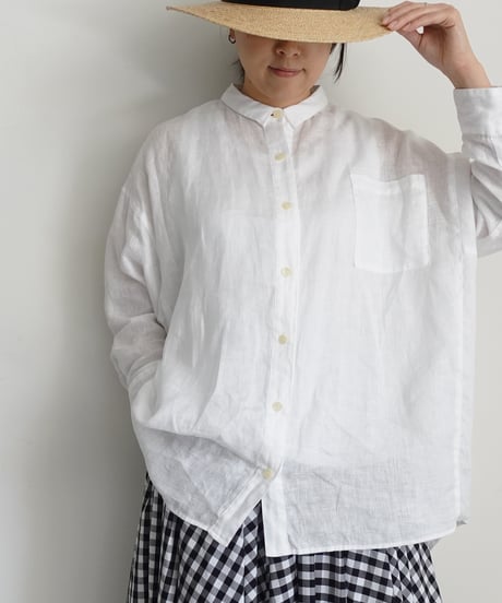 i c h i 251209 Relax Linen Shirt / 5 COLORS : WHITE・YELLOW・PINK