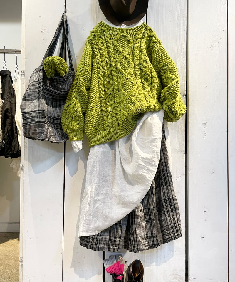 ichiAntiquités 900358 PERU Hand Knit Cable Pull