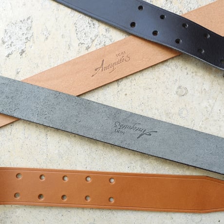 ichiAntiquités 500000 Leather Belt / A : BROWN