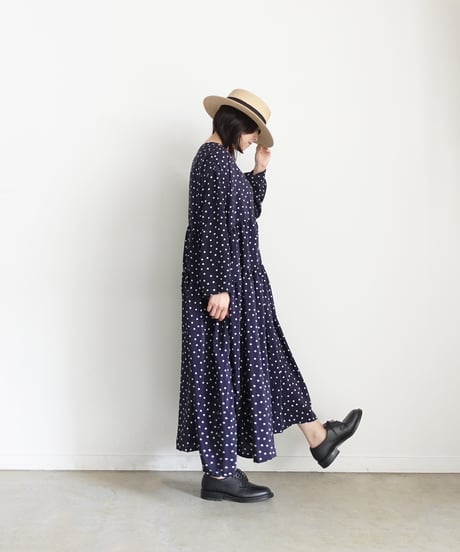 i c h i  251028  DOTS Tiered Dress / 2 COLORS