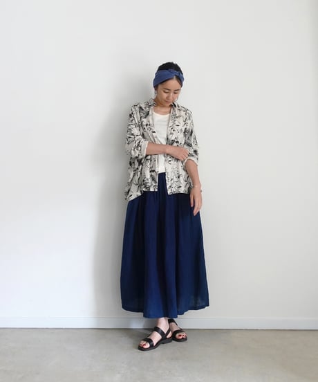 ichiAntiquités 1101123 Rayon Linen Botanical Print Shirt / 2 COLORS