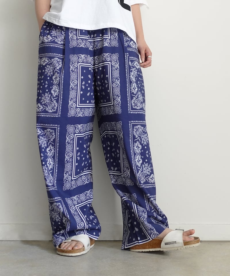 i c h i 251105 Bandana Print Relax Pants / B