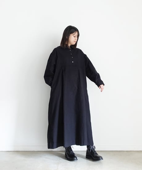 i c h i 250710 Cotton Flannel Dress / 2 COLORS