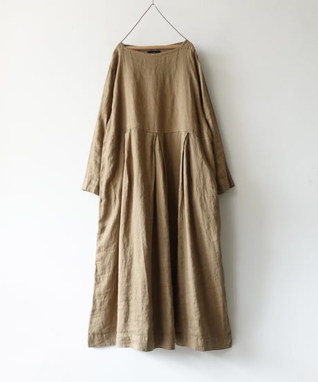 【 LIMITED COLLECTION 】Antiquités noir 800413  Vintage Dye French Linen Dress / 3 COLORS