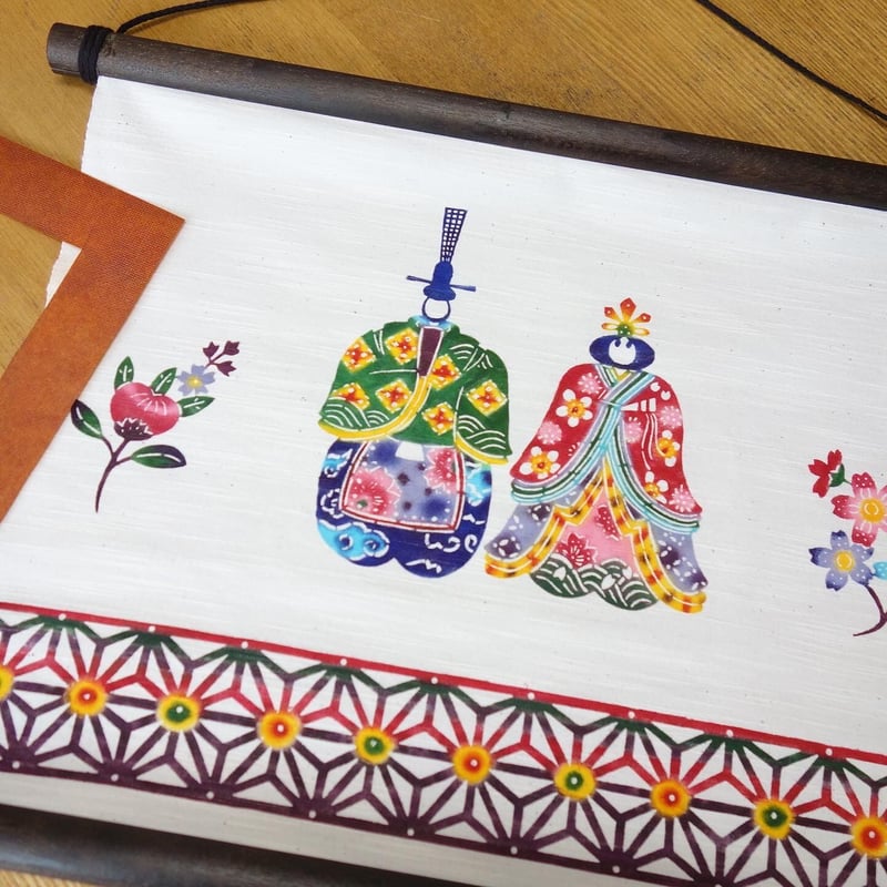 自分で染めるお雛様タペストリー | 紅型 工房チリントゥ オンライン