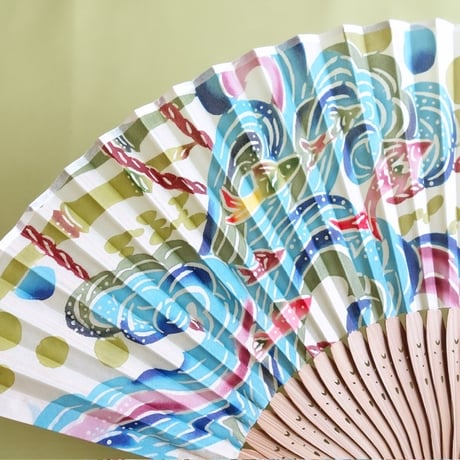 絹扇子「清流のくらし」