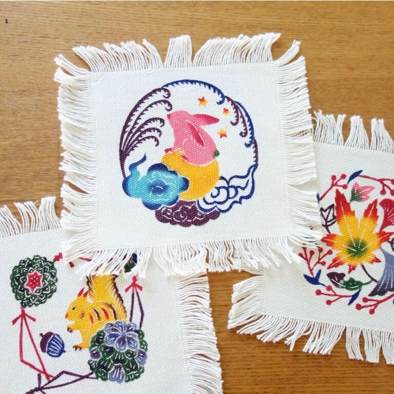 季節を染めるコースター(染め用)6ヶ月セット | 紅型 工房チリントゥ