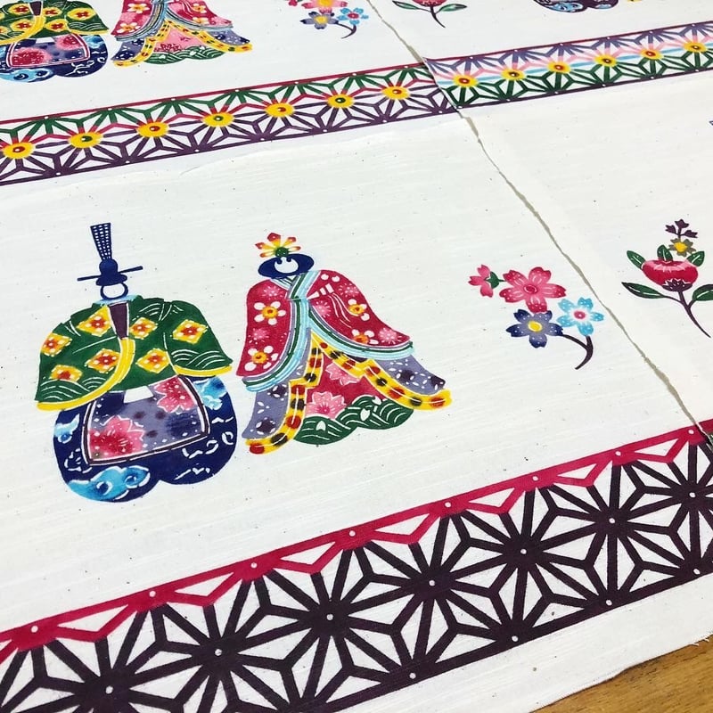 お雛様タペストリー 紅型タペストリー 【ひな祭り・桃の節句（L）】 初節句祝い・出産祝い