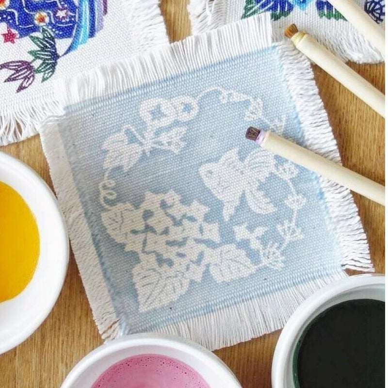 季節を染めるコースター(染め用)12ヶ月セット | 紅型 工房チリントゥ