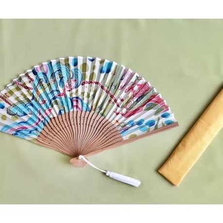 絹扇子「清流のくらし」