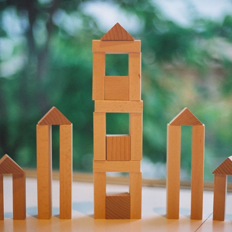 3才-〉フレーベル積木（小）(100ピース/木箱入り) | TOYS&GIFT MOMO