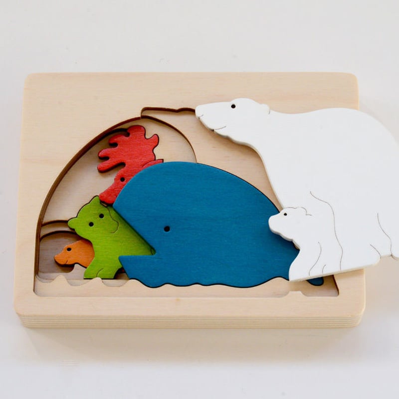 3才〉5重パズル・しろくま（5ピース） | TOYS&GIFT MOMO