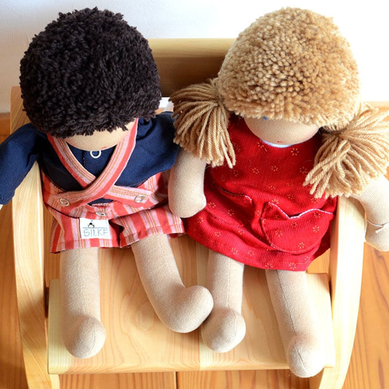 ☆希少☆１点もの☆アンティーク毛皮ぬいぐるみ３体セット ATK.COS】9 20cm ぬいぐるみ 着せ替え ウィッグ サラサラ 女の子