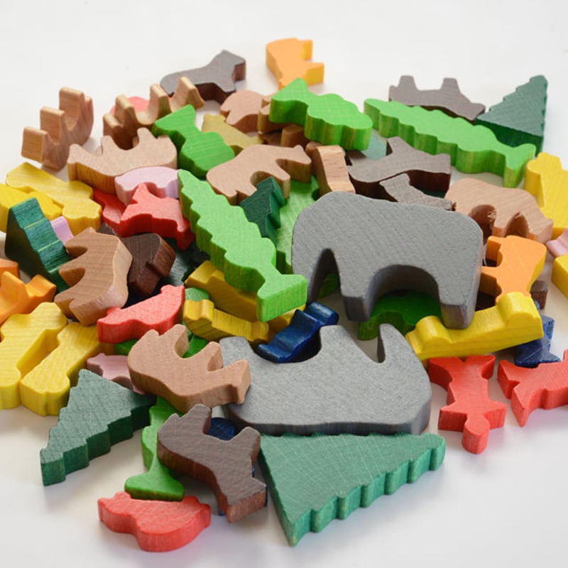 3才-〉【追加の積木】ミニ積木 動物たち (70ピース) | TOYS&GIFT MOMO
